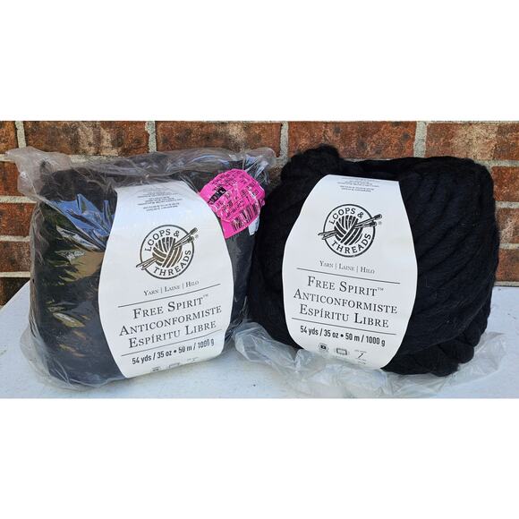 Loops & Thread Other - 2 Skeins LOOPS & THREAD Easy Spirit Chunky Yarn CHARCOAL 108 Yd NEW Crochet GIFT